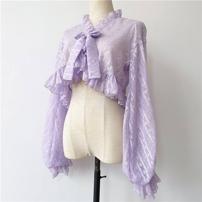Misty Rain Dots Chiffon Bolero