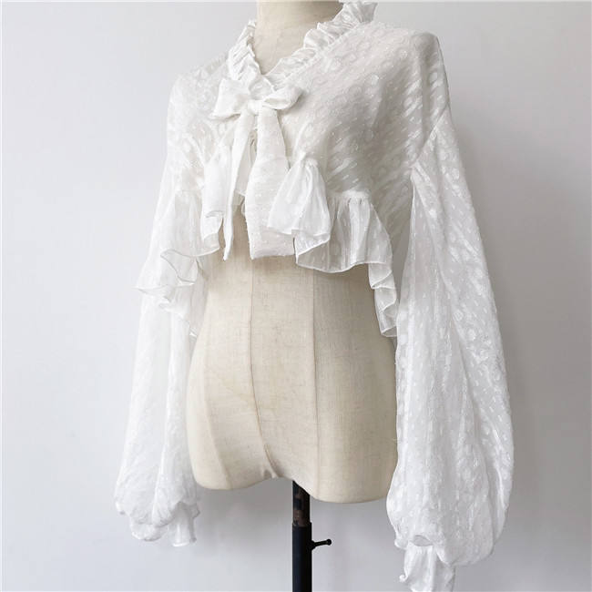 Misty Rain Dots Chiffon Bolero