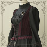 Red & Black Winter Vintage Lolita Corset Vest -Ready Made