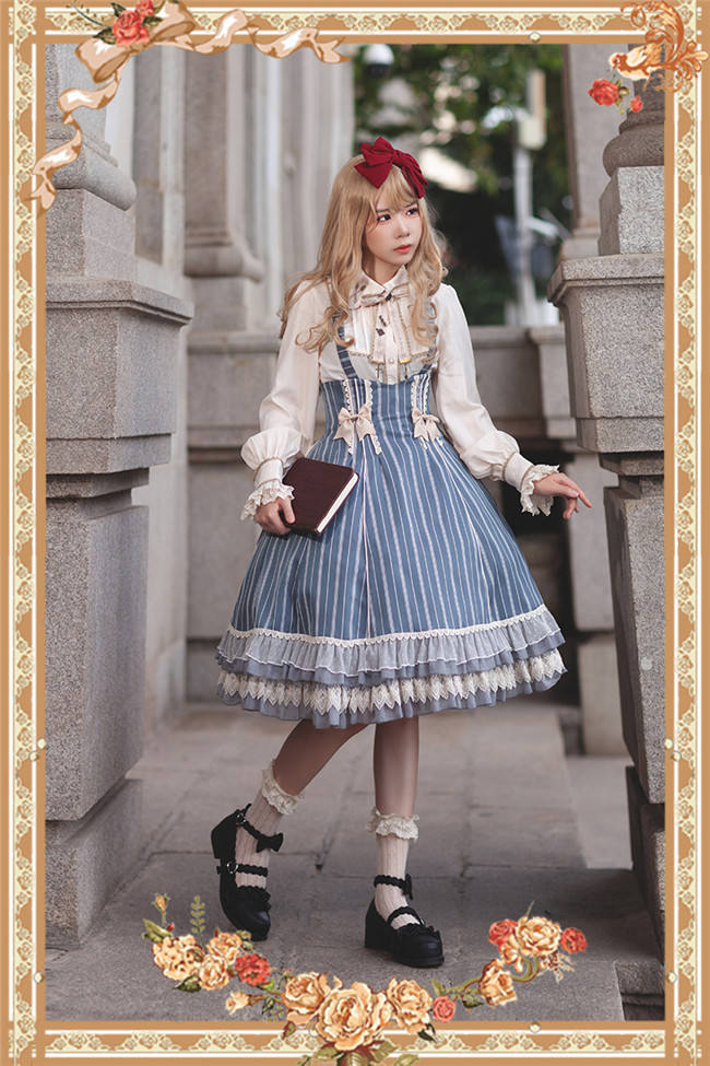 Infanta ~Eternal Heraldry Stripe Lolita JSK + Cape Set