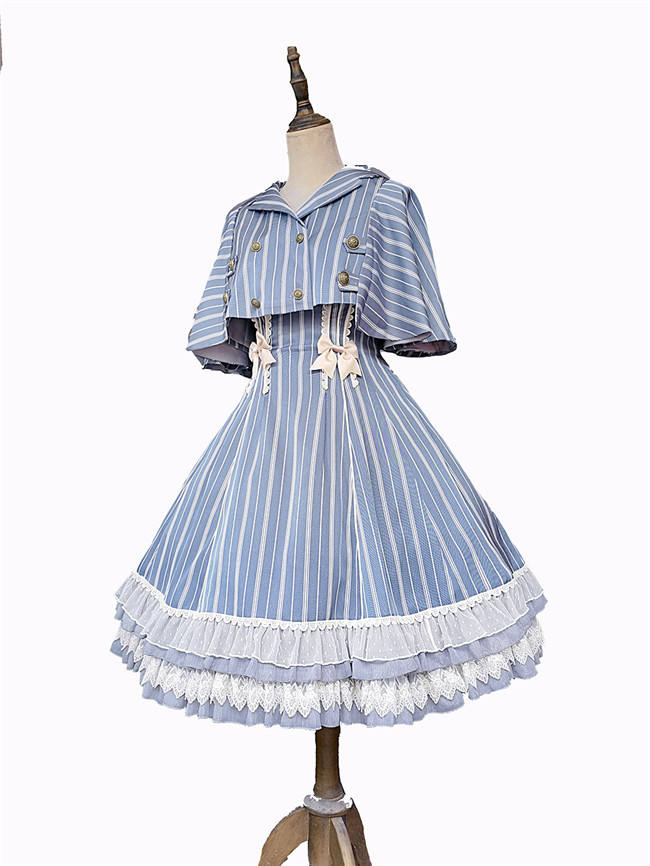 Infanta ~Eternal Heraldry Stripe Lolita JSK + Cape Set