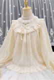 Elegant Classic Lolita Blouse Beige Size L & White Size S - In Stock