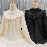 Elegant Classic Lolita Blouse Beige Size L & White Size S - In Stock
