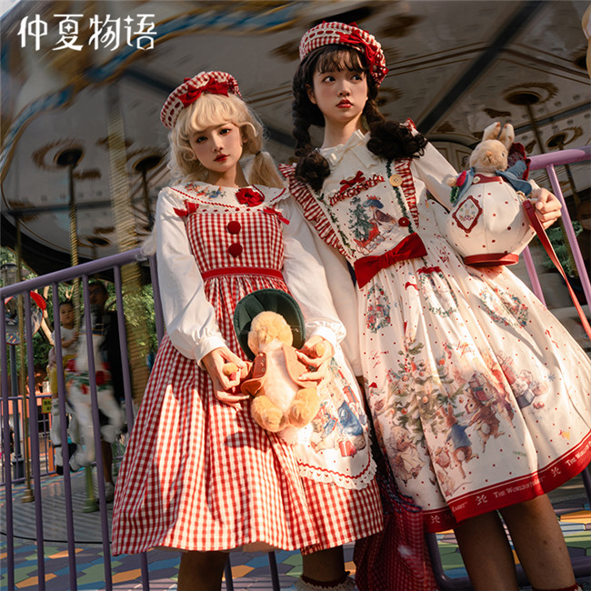 Peter Rabbit Gingham Lolita JSK,One Piece Lolita Dress - My