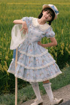 Peter Rabbit Printed Tiered Lolita OP