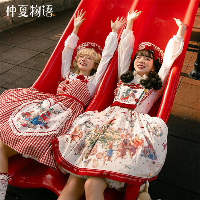 Peter Rabbit Ruffles Shoulder Straps Lolita JSK ,One Piece