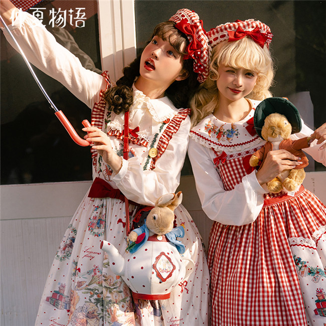 Peter Rabbit Ruffles Shoulder Straps Lolita JSK ,One Piece