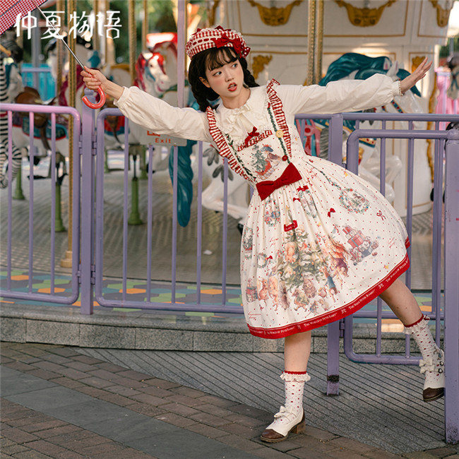 ワンピース petit frill dress Peter Rabbit Ruffles Shoulder Straps Lolita JSK ,One Piece