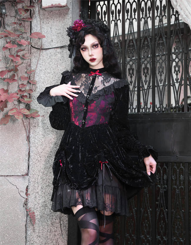 Blood Supply Rose Graveyard Gothic One Piece
