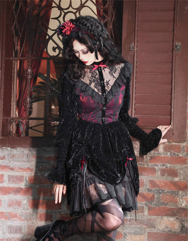 Blood Supply Rose Graveyard Gothic One Piece