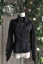 Rose Humanoid~ Vintage Lolita Blouse - Black ~ Bust 115cm Waist 100cm ~ In Stock