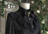 Rose Humanoid~ Vintage Lolita Blouse - Black ~ Bust 115cm Waist 100cm ~ In Stock