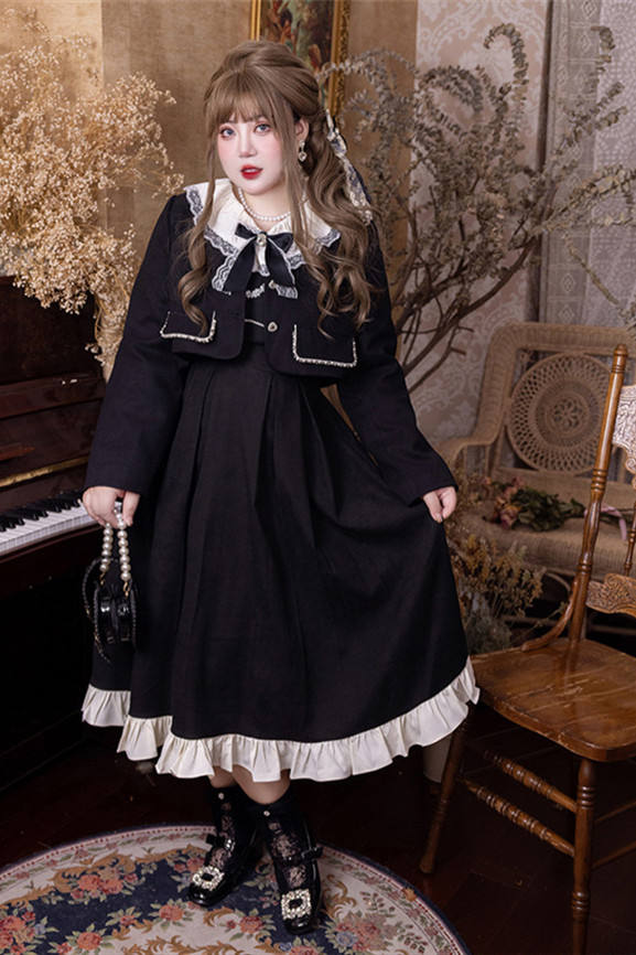 Hard Candy ~Vintage Plus Size JSK Set Black JSK + Coat Size 4XL