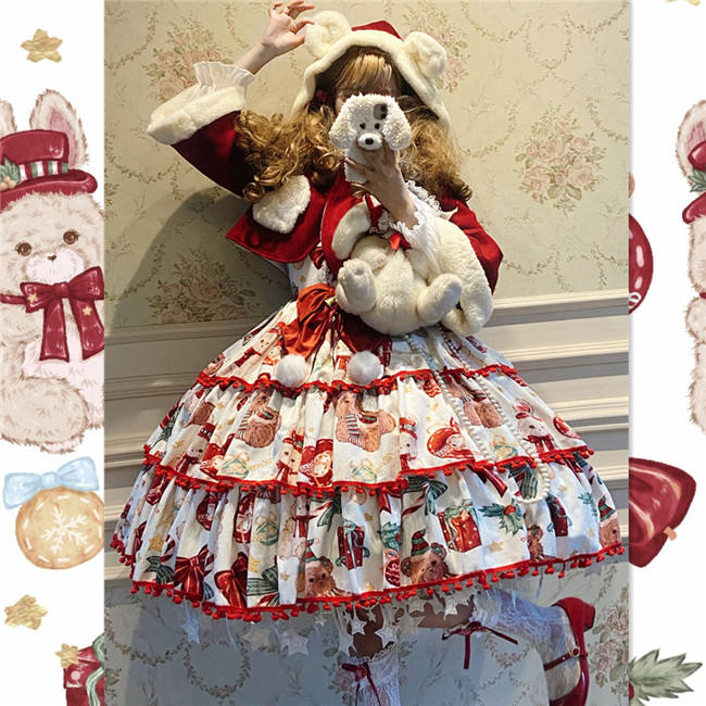 Sweet Velvet Tiered Christmas JSK Set