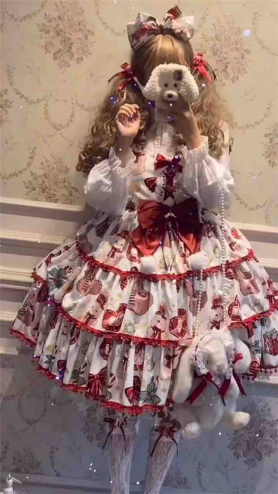 Sweet Velvet Tiered Christmas JSK Set