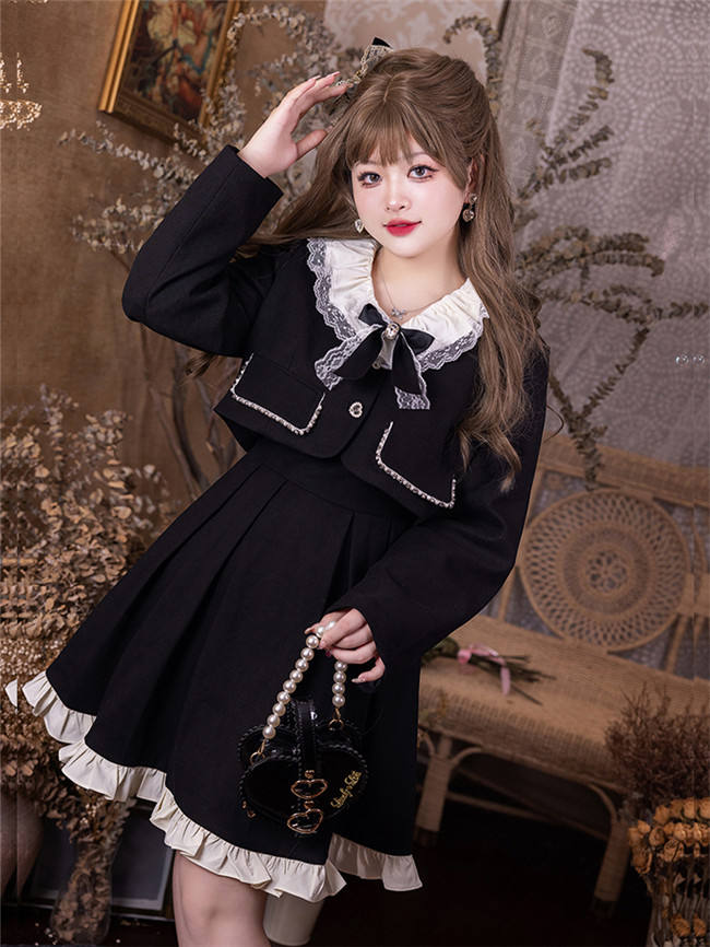Hard Candy ~Vintage Plus Size JSK Set Black JSK + Coat Size 4XL