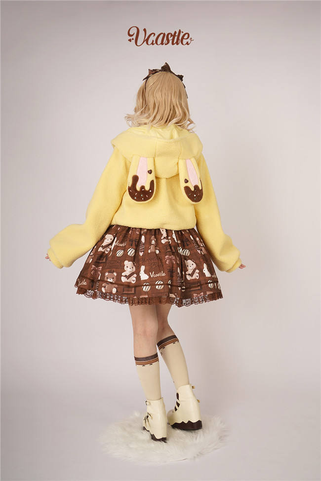 Vcastle ~Donut Embroidery Bunny Ear Winter Lolita Coat