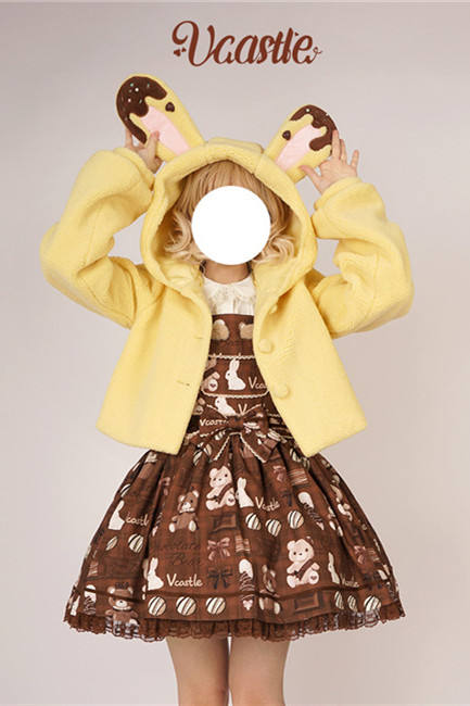 Vcastle ~Donut Embroidery Bunny Ear Winter Lolita Coat
