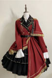 honored knight red military lolita dress