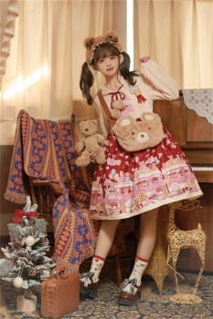 Tommy Bear ~Bear Dessert Train Hoodie Dress Lolita One Piece