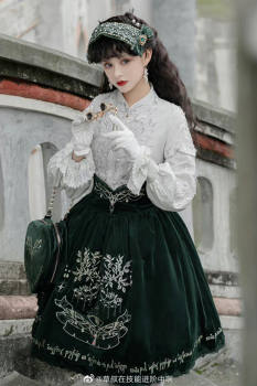 The Splendor of Gold&Siliver Tree Classic Embroidery Lolita Skirt, Jumper Dress, Vest and Cape
