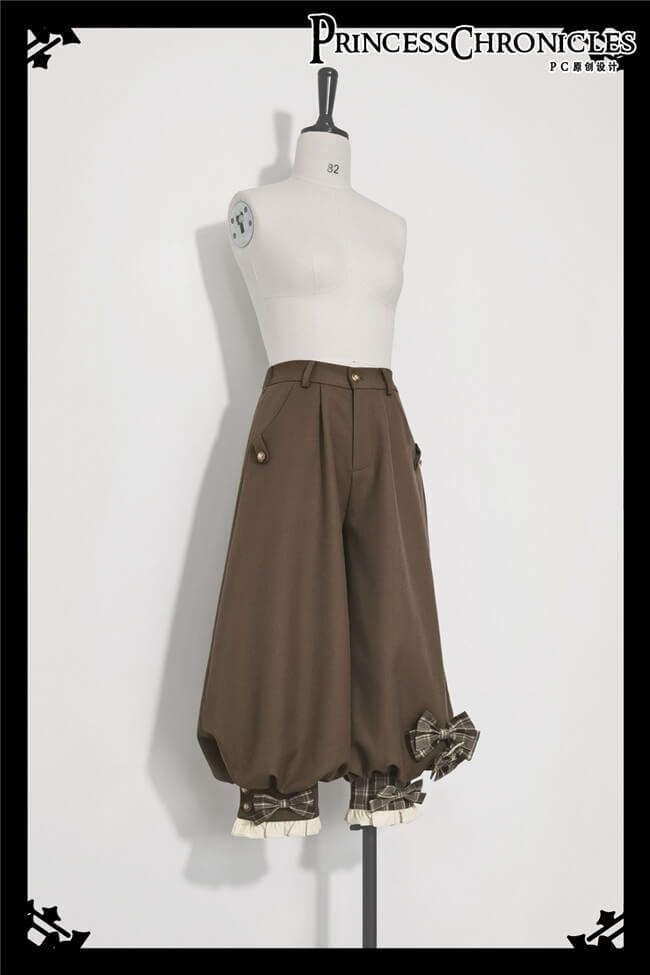 The Secret Morning Post Vest, Pants, Blouse and Hat - Brown Ouji Fashion