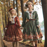 Miss Point ~Little Fox in Woods Embroidery Classic Lolita Dress
