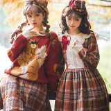 Miss Point ~Little Fox in Woods Mori Girl Elegant Plaid Skirt
