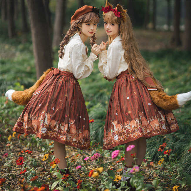 Miss Point ~Little Fox in Woods Classic Lolita Salopette/Skirt