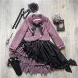 LeMiroir Winter Solstice Festival Lolita Coat Wine Black Purple Caramel