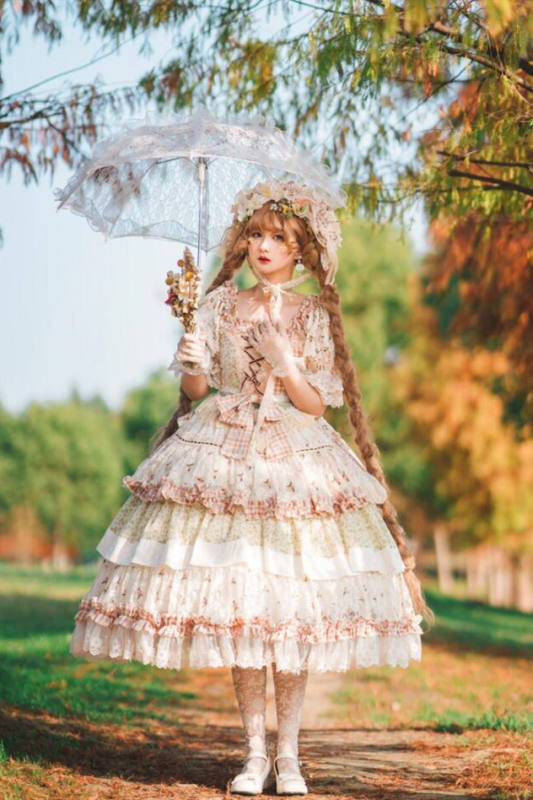 Cat Fairy Tea Picker Country Lolita Dress + Headdress