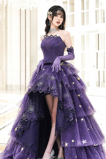 love tactics purple dress  Grace meets sweetness in every twirl. This high-quality  ballet-inspired Lolita dress features a charming heart-shaped bodice and a  dreamy layered lace tulle skirt, creating an elegant silhouette worthy of a  fairytale