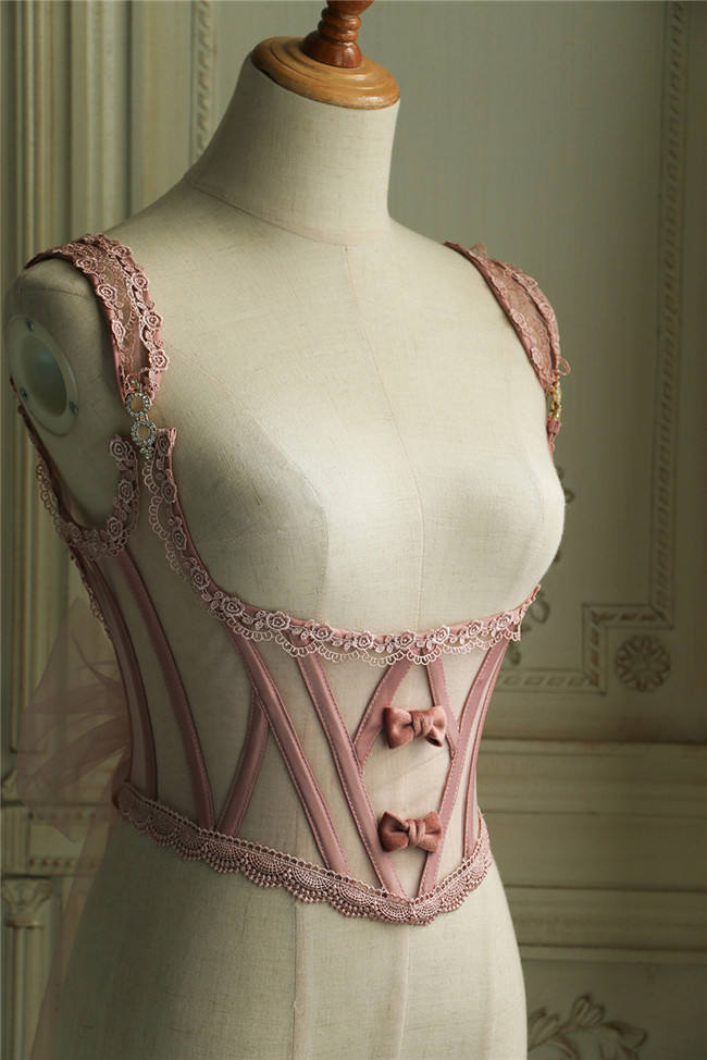 Faeries Daffodil Classic Lolita Dress Corset Pink Black