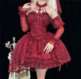 Alice Girl Cross Wine Lolita Dress