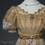 LingXi Lolita Rose in Time Golden Empire Dress