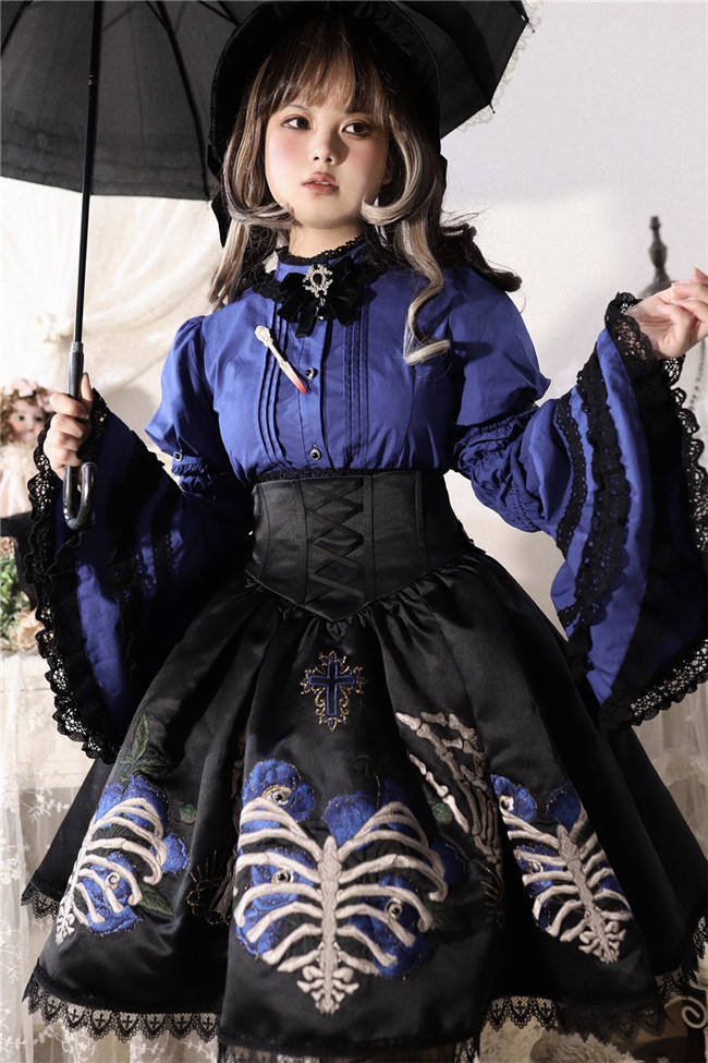 LeMiroir Skeletal Remains Embroidery Lolita JSK/Skirt -Pre-order