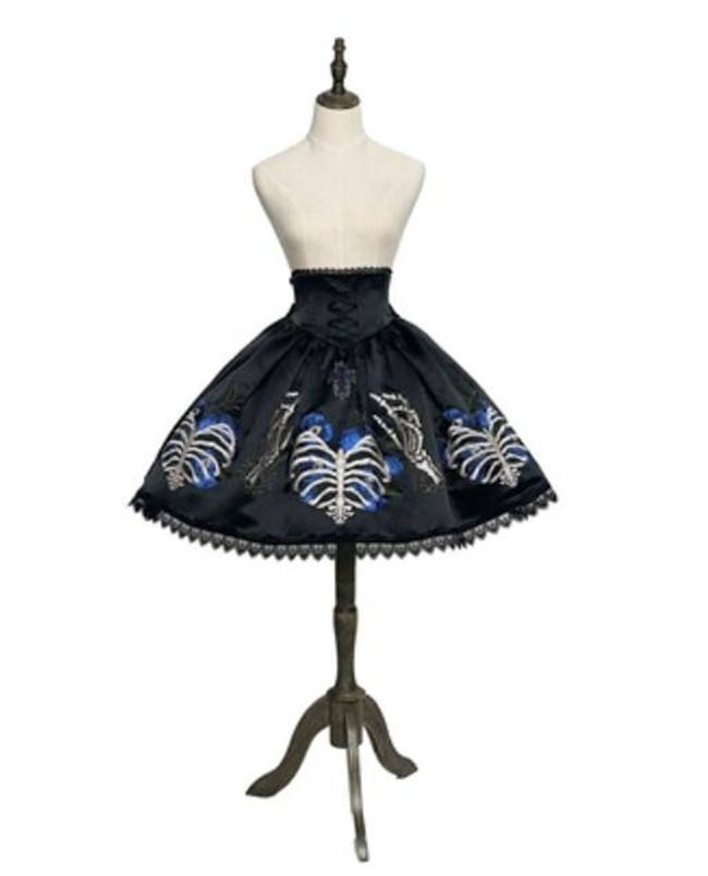 LeMiroir Skeletal Remains Embroidery Lolita JSK/Skirt -Pre-order