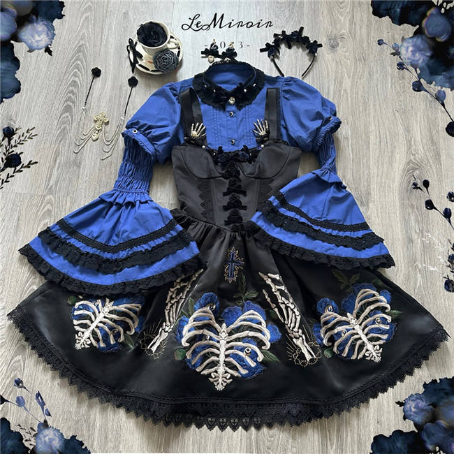 LeMiroir Skeletal Remains Embroidery Lolita JSK/Skirt -Pre-order