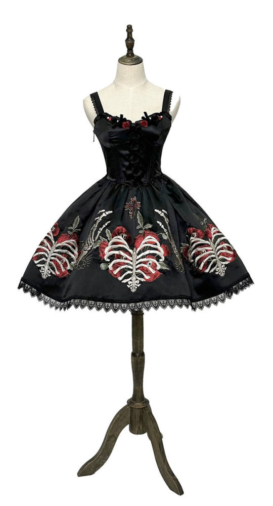 LeMiroir Skeletal Remains Embroidery Lolita JSK/Skirt -Pre-order