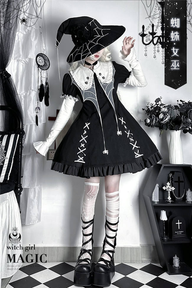 Spider Witch Gothic Lolita Dress and Set-in Sleeves
