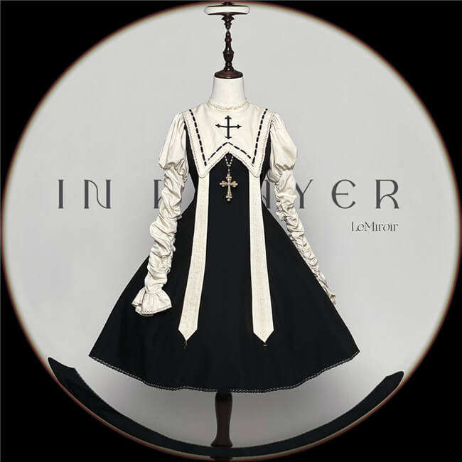 LeMiroir Moonlit Prayer Nun Lolita Dress and Cape