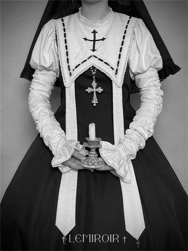 LeMiroir Moonlit Prayer Nun Lolita Dress and Cape