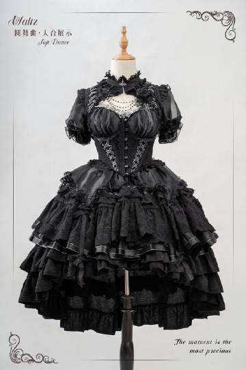 Honey Machine Waltz Sweet Lolita Dress Black Red