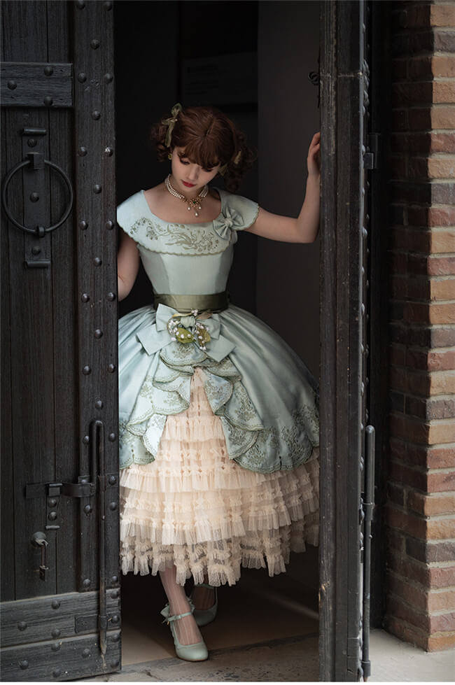 Embroidered Lily of the Valley Elegant Classic Lolita Dress