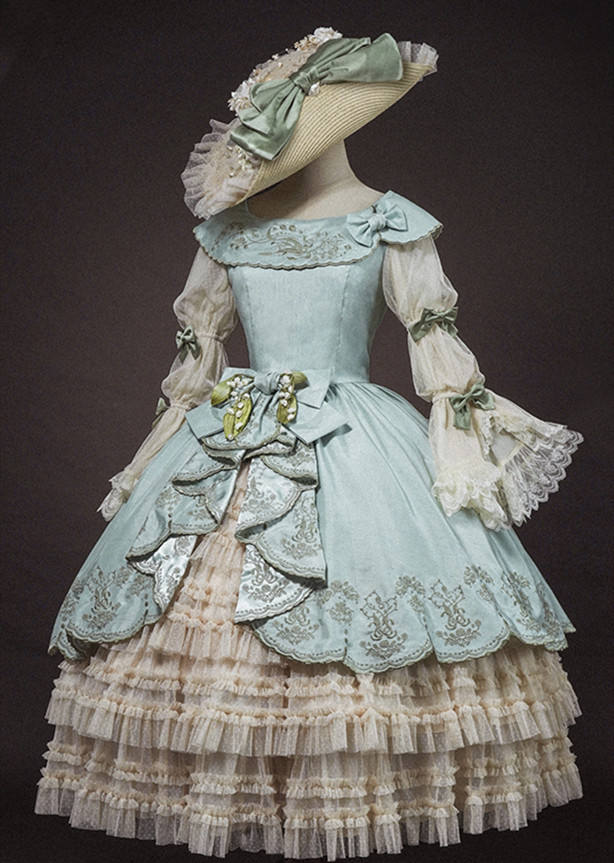 Embroidered Lily of the Valley Elegant Classic Lolita Dress