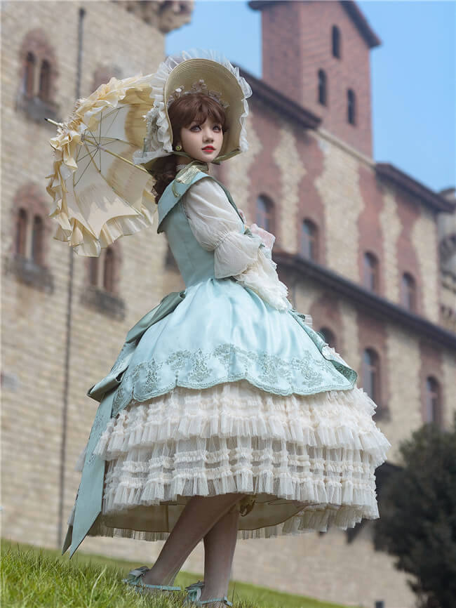 Embroidered Lily of the Valley Elegant Classic Lolita Dress