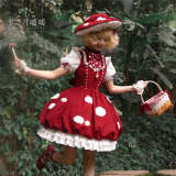 Mushroom Adventure Red Lolita Dress