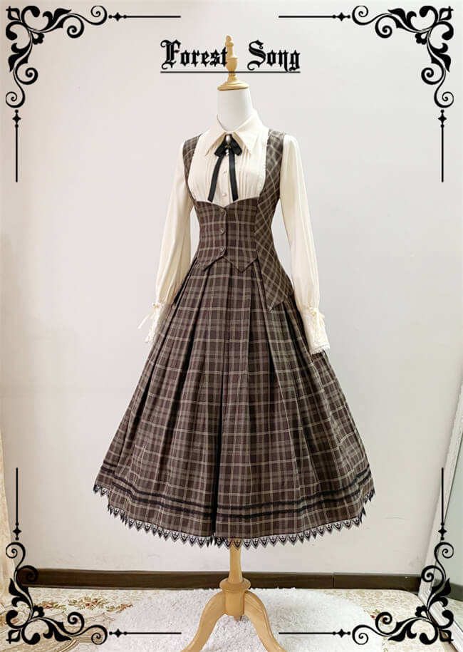 The Griffin Deal Corset Stripe Lolita Skirt and Vest
