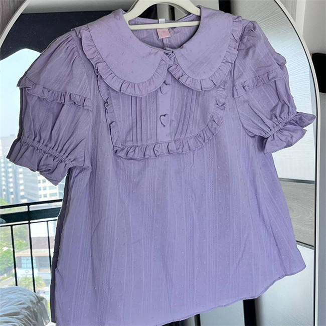 unicolor Cotton Lolita Blouse