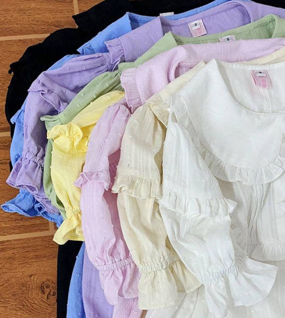 unicolor Cotton Lolita Blouse